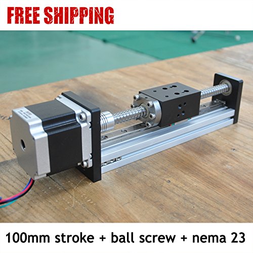 Buy Free shipping 100mm stroke ball screw cnc linear rail guide for ...