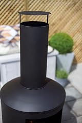 La Hacienda Barola Steel Chiminea Patio Heater Black - Modern Design view 6
