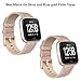SWEES Leather Bands Compatible with Fitbit Versa 2 & Versa Lite Small & Large, Genuine Leather Band with Stainless Steel Buckle Strap Replacement Wristband for Versa Women Men, Rose Gold, Black, Brown