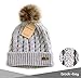 Brook + Bay Pom Pom Beanie Winter Hat for Women - Faux Fur Pompom Warm & Soft, Thick Cable Knit Hats - Cold Weather Cute Knitted Cap