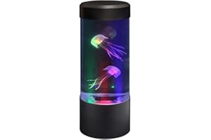 ELEGANTOSS Lightahead Mini LED Round Jellyfish Sensory Aquarium Lamp Color Changing Light Effects, A Sensory Synthetic Jelly Fish Aquarium Tank 9 inches Mood Lamp.