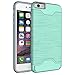 Wire Drawing Shockproof Armor Case TPU+PC Card Slot Holder for iPhone 6s Plus 6PLUS (Green)