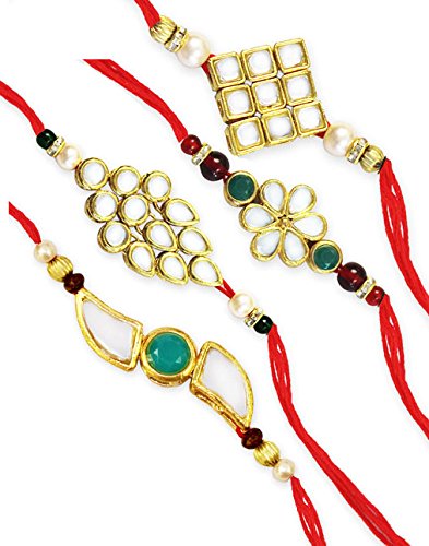karatcart goldplated kundan rakhi for brother