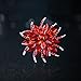 Ailer Fashionable Brooch Pins for Women with Created Crystal Bouquet Bloom Flower Wedding Brooch-Red
