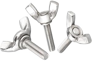 QWUEE M6x20mm 304 Stainless Steel Wing Butterfly Screws Bolts,Wing Bolt,Machine Fastener,Thumb Hand Screws for Electronic Equipment,5pcs