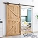 SmartStandard 8ft Heavy Duty Sliding Barn Door Hardware Kit - Super Smoothly and Quietly - Simple and Easy to install - Includes Step-By-Step Installation Instruction - Single Rail -Fit 48
