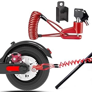 Schijfrem, elektrische scooter, veiligheidsvergrendeling, antidiefstal van staaldraad, voor motorfiets, e-scooter (rood)
