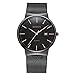 Watch,Men’s Fashion Stainless Classic Black Casual Watch With Milanese Mesh Band , Waterproof Casual Analog Quartz Dress Wrist Watch