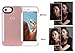 Wellerly iPhone 8 Case, iPhone 7 Case, iPhone 6/6s Case, LED Illuminated Selfie Light Up [Rechargeable] Dual Luminous Flashlight Cell Phone Case Cover for iPhone 8/7 / 6/6s (Rose Gold)