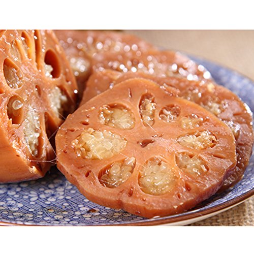 OUYANGHENGZHI Chinese Hang Zhou Local Specialty Glutinous Rice Lotus Root with Osmanthus and Sugar Juice 糯米桂花蜜汁莲藕400g/14.1oz