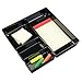 mDesign Square Plastic Office Desktop and Drawer Storage Organizer Tray Holder for Office Supplies, Gel Pens, Pencils, Markers, Tape, Erasers, Paperclips, Staplers - 2.25