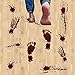 ATDAWN 63 PCS Bloody Footprints Floor Clings, Halloween Vampire Zombie Party Window Decals Wall Stickers Decor, Halloween Decorations Blood Splatter Stickers Supplies