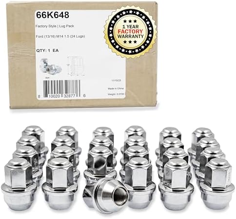 24 Pack Black M14x1.5 Cone Seat Lug Nuts For Ford F150, Navigator, Expedition - Lava Autoparts