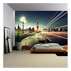 Big Ben from Westminster Bridge, London - Removable Wall Mural | Self-Adhesive Large Wallpaper - 66x96 inches
