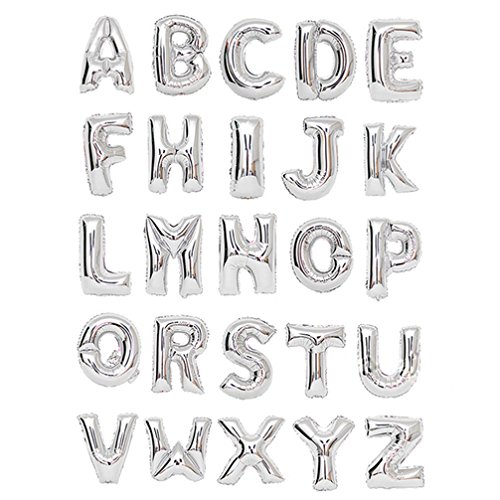 Zeato Single Alphabet Letter G Air Inflation Aluminum Foil Film Balloon [Non-Floatable] Celebration Party Multiple Occasions Home Decoration Supplies (Silvery,16 inch) - Thumbnail 7