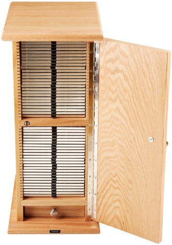 Eberbach E4080 Oak Wood Petrographic Microscope Slide Cabinet, Holds 1,500 Slides, 27 x 46mm Slide Size