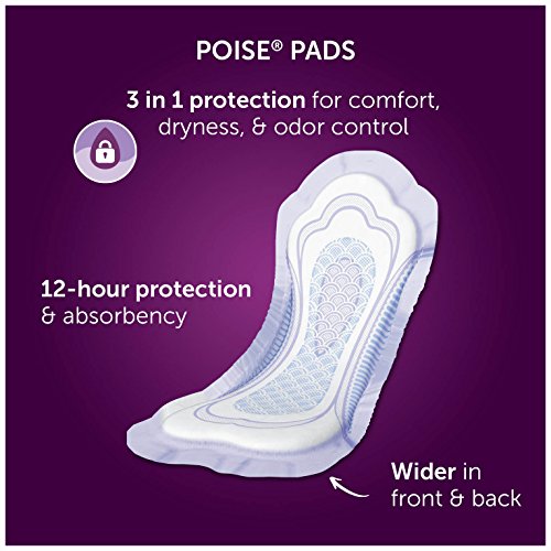 Poise Incontinence Pads, Maximum Absorbency, Long, 12 Count (6 Cases)