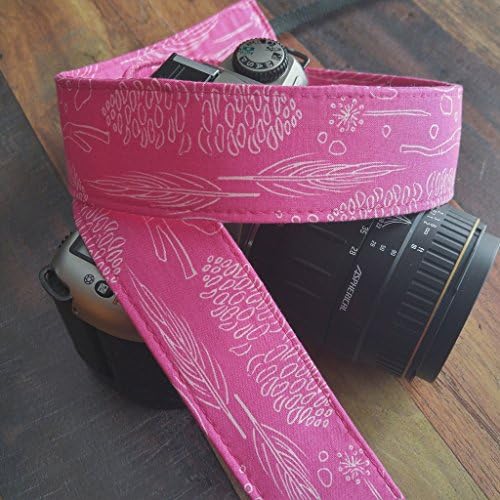 Woodland in Pink- Pinecones, Feathers, Leaves, Sticks - dSLR Camera Strap