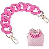 PH PandaHall 11 Inch Purse Chain 1.3 inch Wide Decorative Bag Chain Cute Bag Strap Acrylic Extender Chain Straps with Buckles for Handbags Wallet Shoulder Bag, Hot Pink, 1pc