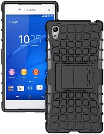 JKase Diablo Series Tough Rugged Dual Layer Protection Case Cover with Build in Stand for Sony Xperia Z5 (Black)