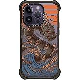 CASETiFY Ultra Impact iPhone 14 Pro Case [5X Military Grade Drop Tested / 11.5ft Drop Protection] - Great Sushi Dragon - Clear Black