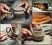 Handmade Ceramic Set of 2 Mug Small Clay Cup with Handle 5oz Multicolor Natural Earthenware Eco Friendly Coffee Lead Free Pottery Handcrafted Black