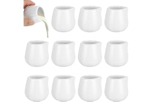 JMIATRY 12 PCS Small Creamer Pitcher 3 Oz Coffee Creamer Container Ceramic White Mini Syrup Pitcher 3 Oz Cream Jugs Small Mil