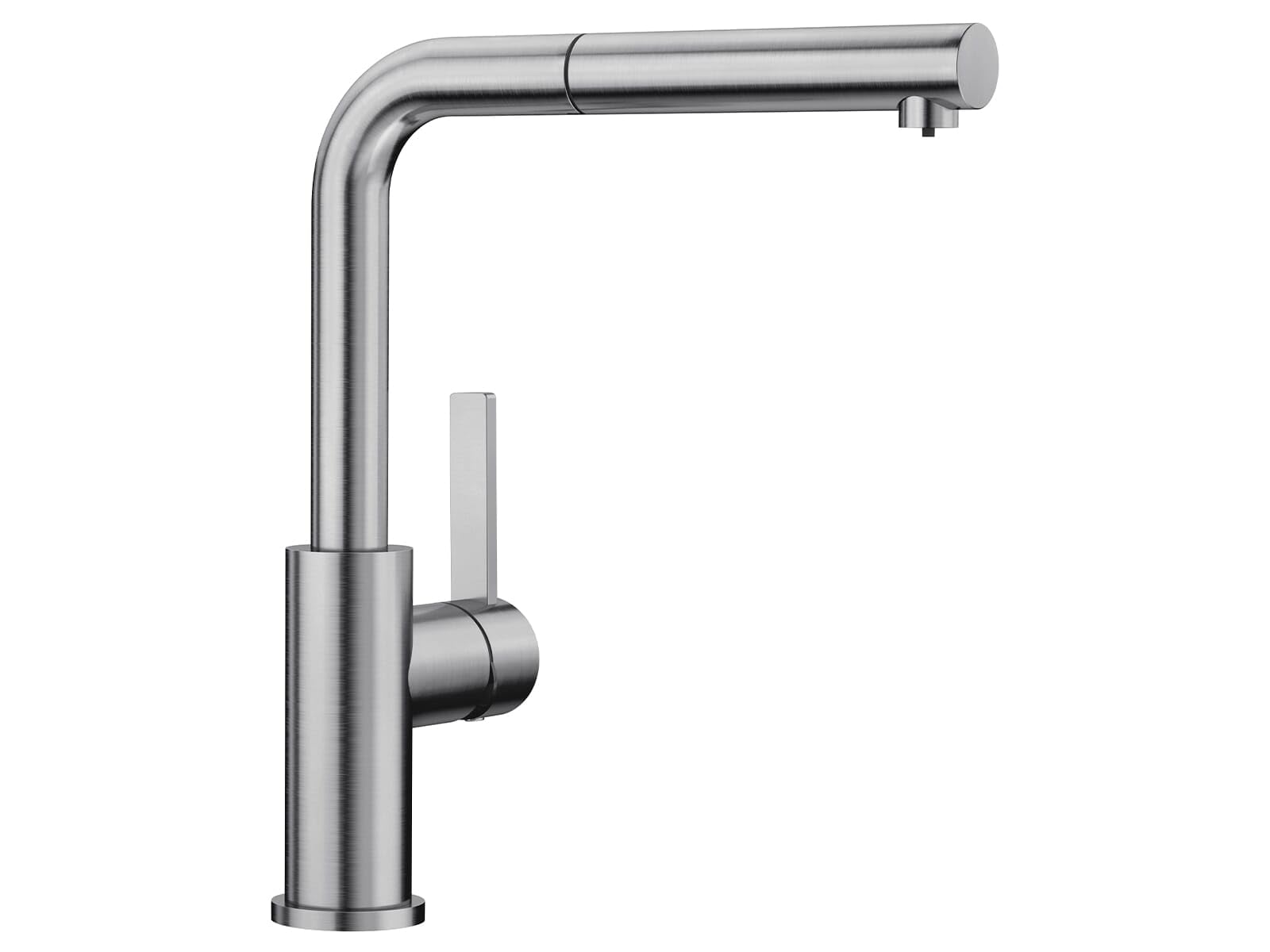 BLANCO 525126 Lanora-S Kitchen Mixer Tap, Brushed Stainless Steel, Low Pressure