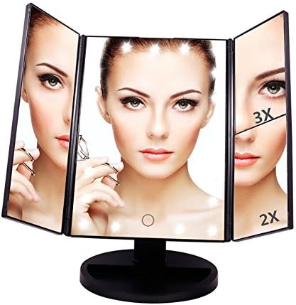 Artifi Lighted Vanity Mirror with 21 LED Lights, Touch Screen and 3X/2X/1X Magnification Makeup Mirror