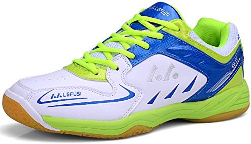 Men's Sneakers Indoor Sports Shoes Suitable For Badminton Volleyball and Tennis sports (US-10, green)