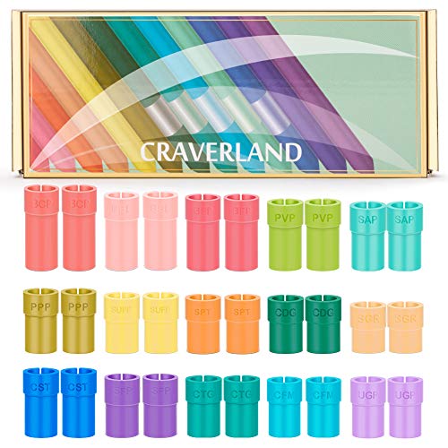 Pen Adapter Set for Cricut - 30 Pack Craverland Rainbow Pen Holder Accessories for Cricut Explore Air Air 2 Maker,Compatible with Sharpie BIC Crayola Papermate Gelly Roll Pens