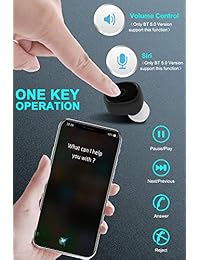 True   Auriculares inalámbricos, Bluetooth 5.0, impermeables, HD estéreo, con cancelación de ruido, auriculares mini con funda de carga, micrófono, para deporte, correr, ejercicio, Android iOS