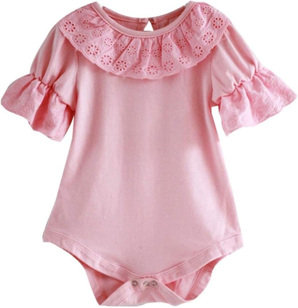 Baby Mädchen Strampler Ärmellos - Floral Rüschen Bodysuit