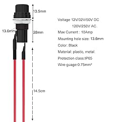 Gebildet 6 x 30mm Pre-Wired Fuse Holder - AC 10A