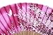 Meifan Chinese/Japanese Womens Multi Color Handmade Silk Folding Hand Fan (Rosy)