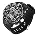 ETEVON Men’s ‘Air Force’ Stylish Big Face Analog Digital Watch with Soft & Light Silicone Band - Dual Time Zone - 30M Waterproof - EL Backlight, Fashion Military Outdoor Sport Watches for Men - Black