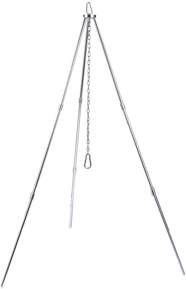 GOUPPER Campfire Tripod Camping Cooking Dutch Oven Tripod Adjustable Foldable Hanging Pot Campfire Grill Stand and Lantern Hanger