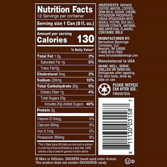 SNICKERS ICED COFFEE LATTE (8 FL. OZ, 12 PK.)