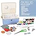 Large Sewing Basket with Accessories Sewing Kit Storage and Organizer with Complete Sewing Tools - Wooden Sewing Box** with Removable Tray and Tomato Pincushion for Sewing Mending - Blue