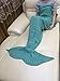 SZXKT Mermaid Tail Blanket For Kids Teens Adult Handmade Wave Mermaid Blankets Crochet Knitting Blanket Seasons Warm Soft Living Room Sleeping Bag 74''x35'' (Green)