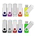 Aiibe 10 Pieces 2GB USB Flash Drive Colorful Memory Stick Thumbdrives (Mix Colors : Black Blue Red Green Orange White Yellow Pink Purple Silver)