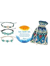 SPUNKYsoul Beach Collection juego de pulsera o tobillera de tortuga y estrella de mar