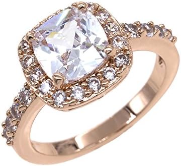 Impression Collection Cushion Halo Cubic Zirconia CZ Engagement Rings Wedding Party Statement Cocktails Classic Fashion Size 4-12