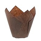 Royal Brown Tulip Style Baking Cups, Medium, Sleeve of 200