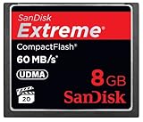 SanDisk Extreme 8GB CompactFlash Memory Card Speed Up To 60MB/s- SDCFX-008G-X46 (Old Model)