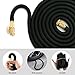NAYAHOSE 50ft Garden Hose, Expandable Water Hose 50' Outdoor Gardening Flexible Expanding Hoses Lightweight Yard Hose Black with 3/4 inch Solid Brass Fittings, 9 Function Hose Nozzle