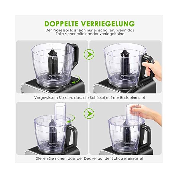 Food-Processor-Multifunctional-Decen-Blender-Food-Processor-1100W-with-3-Speed-Pulse-Function-Ideal-for-Chopping-Kneading-Mixing-Whisking-and-Mincing-35-L-Bowl-and-15L-Jug-Blender-Silver Food Processor Multifunctional Decen Blender Food Processor 1100W with 3 Speed & Pulse Function Ideal for Chopping, Kneading, Mixing, Whisking and Mincing, 3.5 L Bowl and 1.5L Jug Blender, Silver