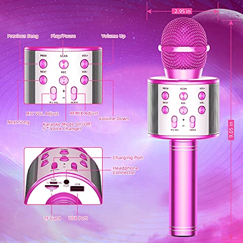 TRONICMASTER Wireless Bluetooth Karaoke Microphone, Karaoke Microphone for Kids, 3in1 Portable
