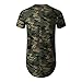 UNRESTRAINED Mens Hipster Hip Hop Holes Camouflage T Shirt