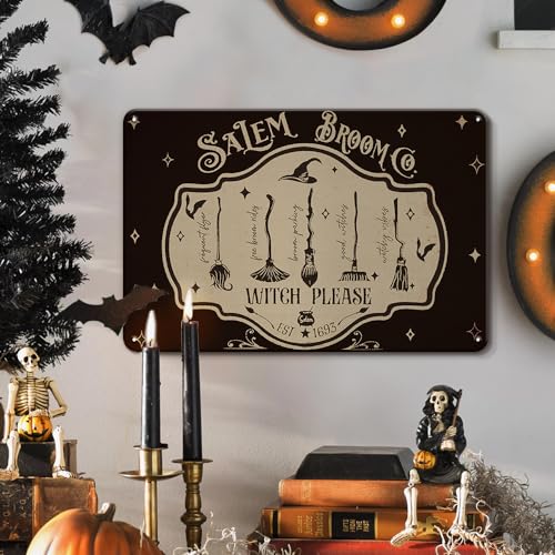 Salem Broom Witch Please Halloween Sign en promo sur Amazon